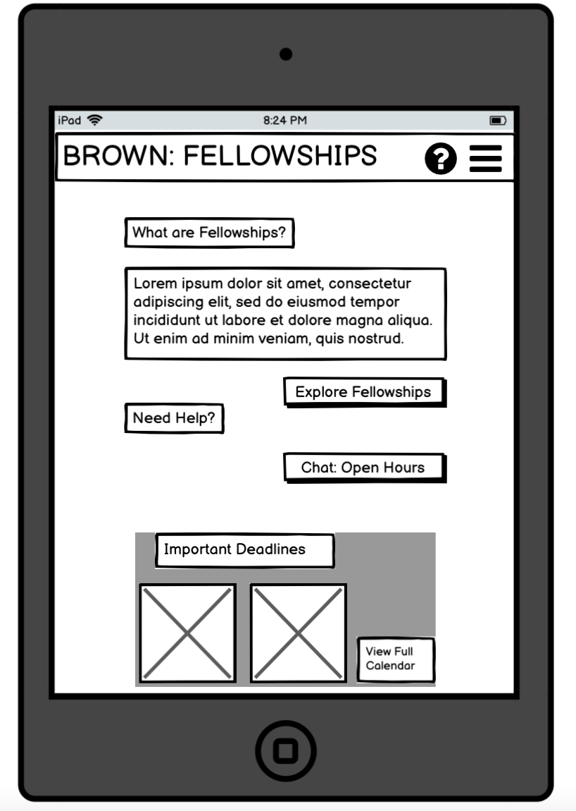 Image of the ipad based low-fidel prototype. 